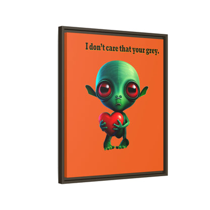 I don't care that your grey - framed canvas art (orange)
