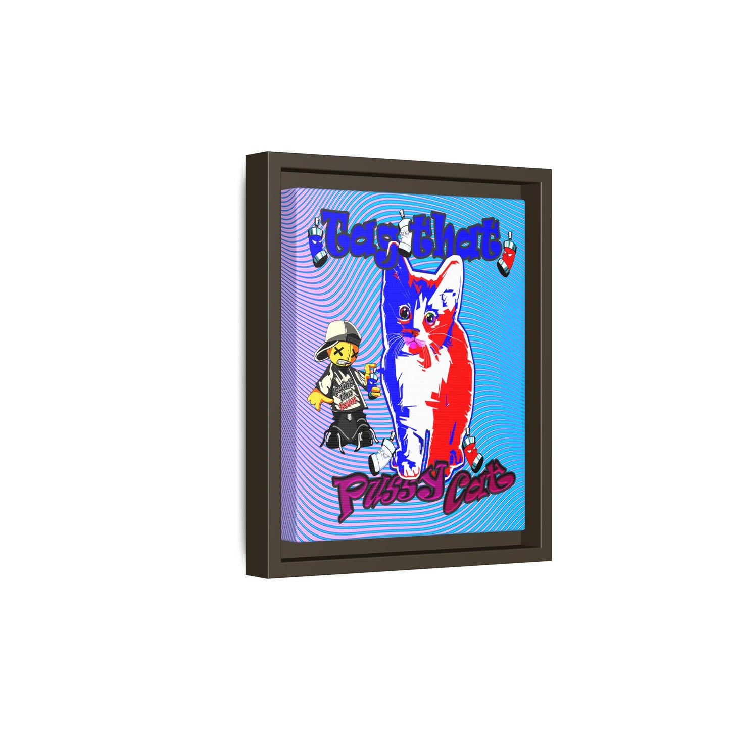 tag that - framed canvas art (light blue-purple wave)