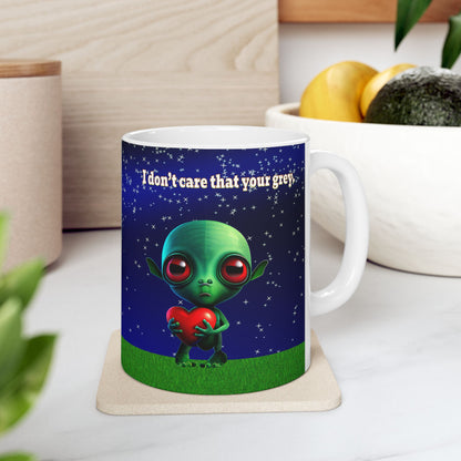 I don't care that your grey - White Mug ('snoops' background)