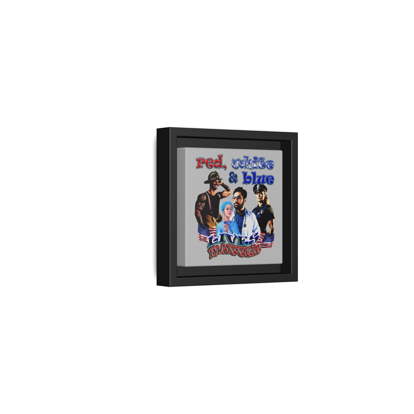 rw&b lives matter - framed canvas art (light grey)