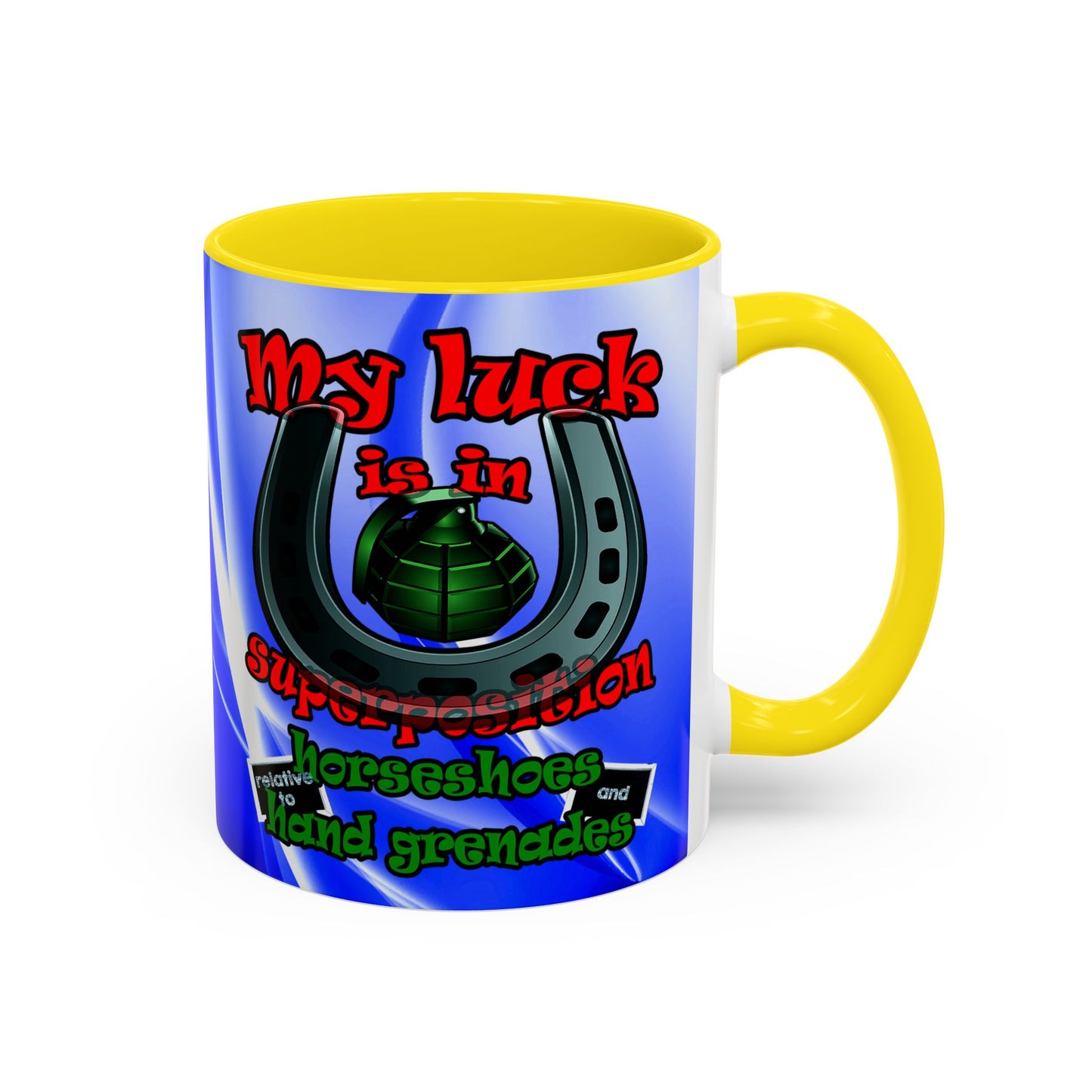 my luck - Accent Mug (blue-white wave)