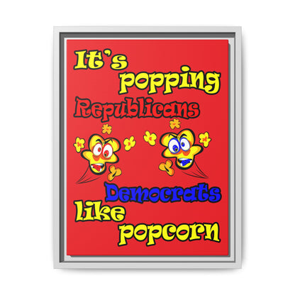 popping like popcorn - framed canvas art (red)