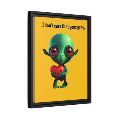 I don't care that your grey - framed canvas art (yellow)