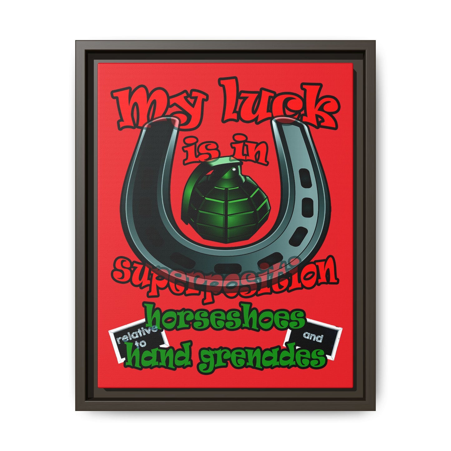 my luck - framed canvas art (red)