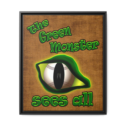 green monster - framed canvas art (brown papyrus)