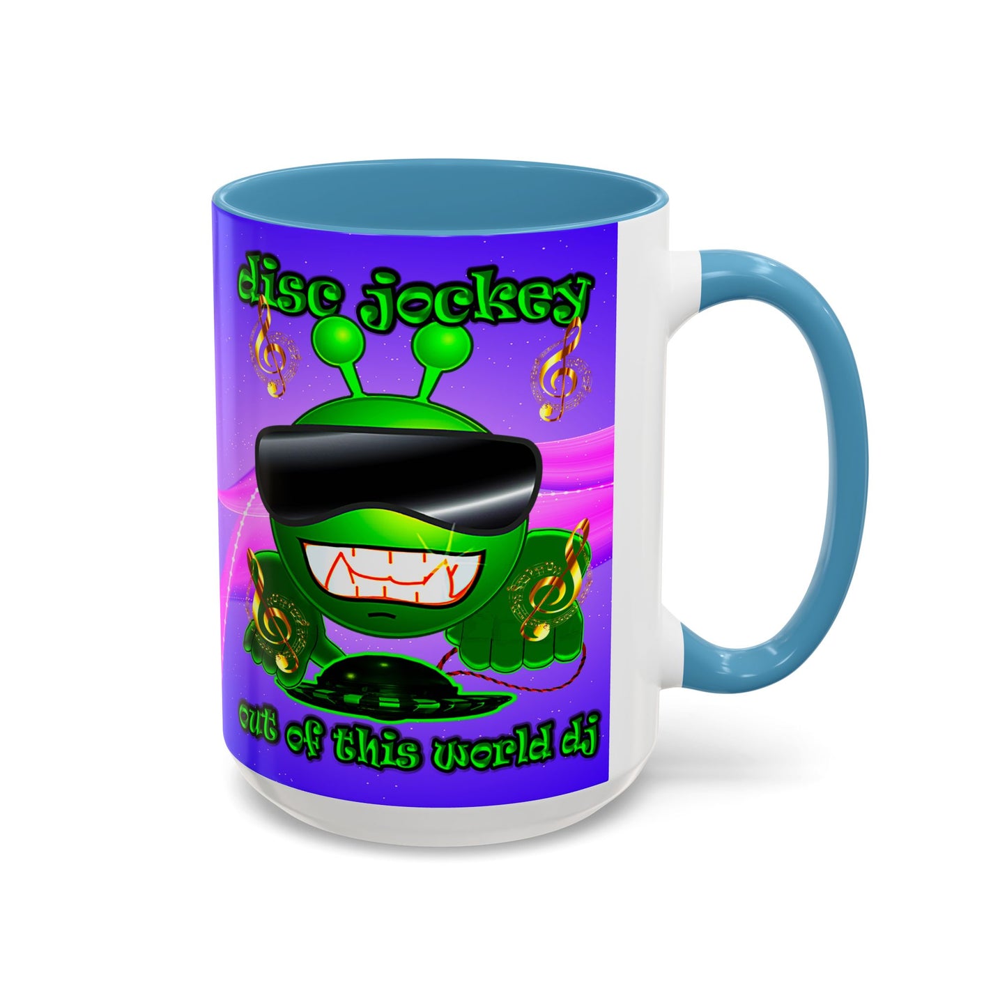 disc jockey - Accent Mug (purple-pink wave)