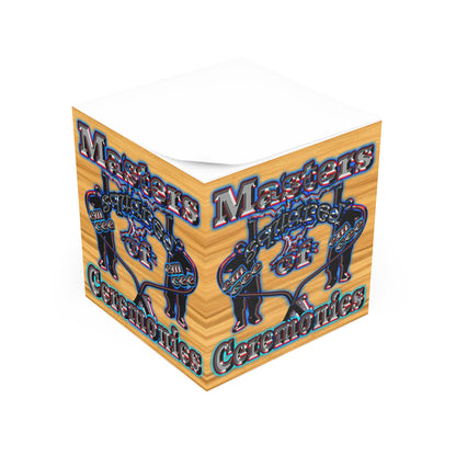 em cee squared - note cube (butterscotch wood finish)