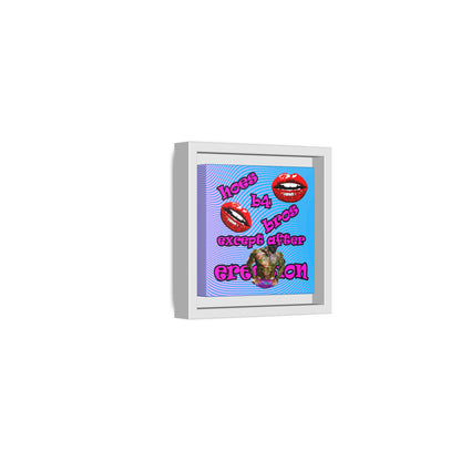 hoes b4 bros - framed canvas art (light blue-purple wave)