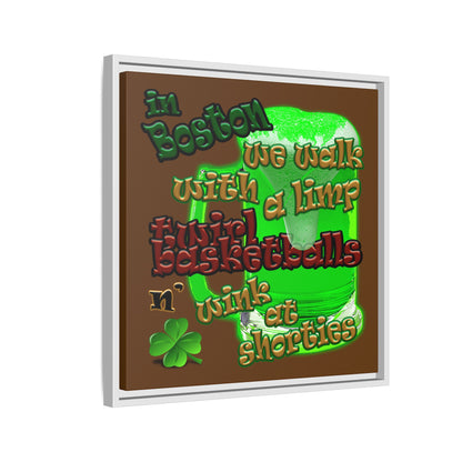 celtics logo - framed canvas art (brown)