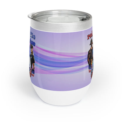 rw&b lives matter - Chill Wine Tumbler (light blue-pink wave)