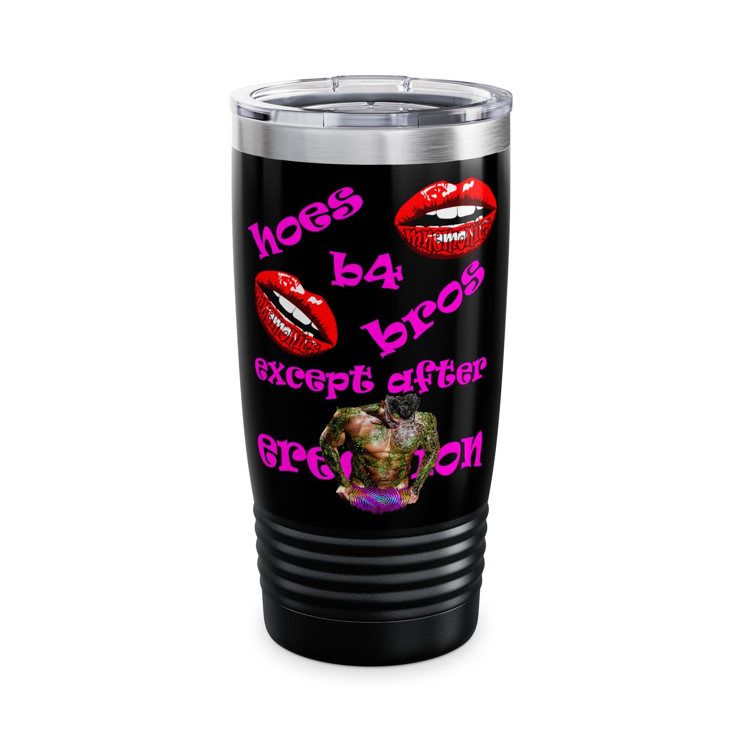 hoes b4 bros - Ringneck Tumbler, 20oz (black)