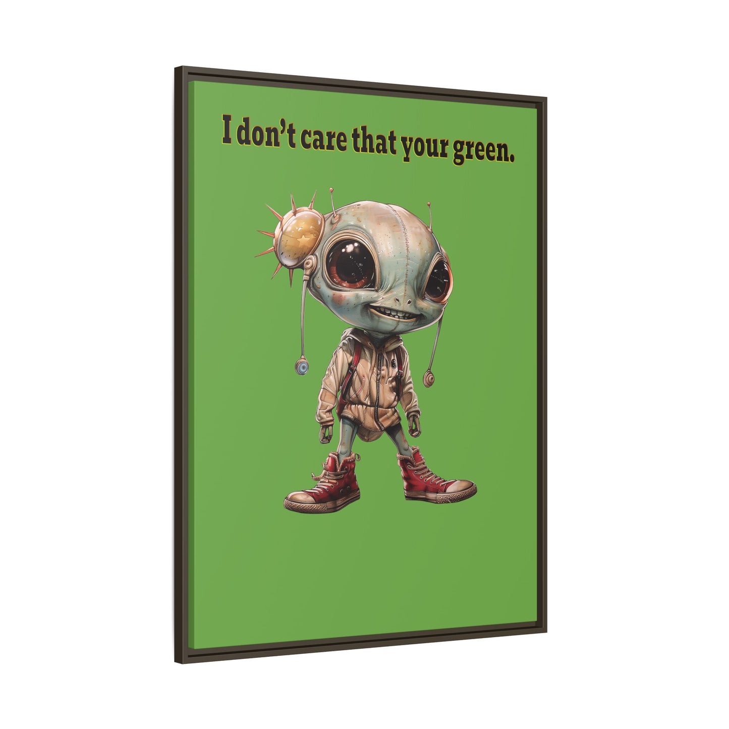 I don't care that your green - framed canvas art (green)