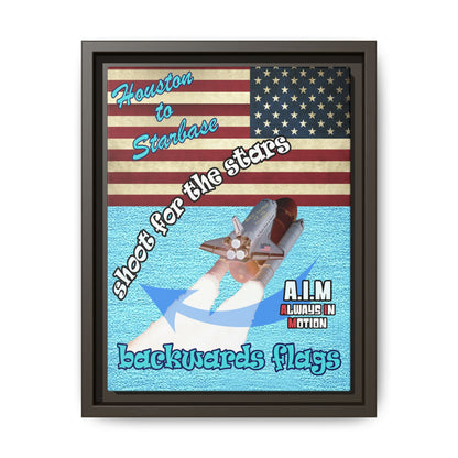 shoot for the stars - framed canvas art (faded blue)