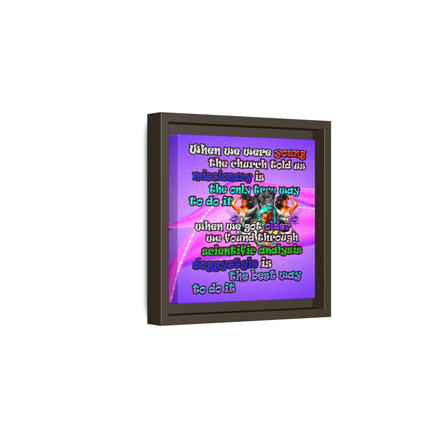 doggystyle - framed canvas art (purple-pink wave)