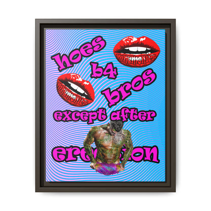 hoes b4 bros - framed canvas art (light blue-purple wave)