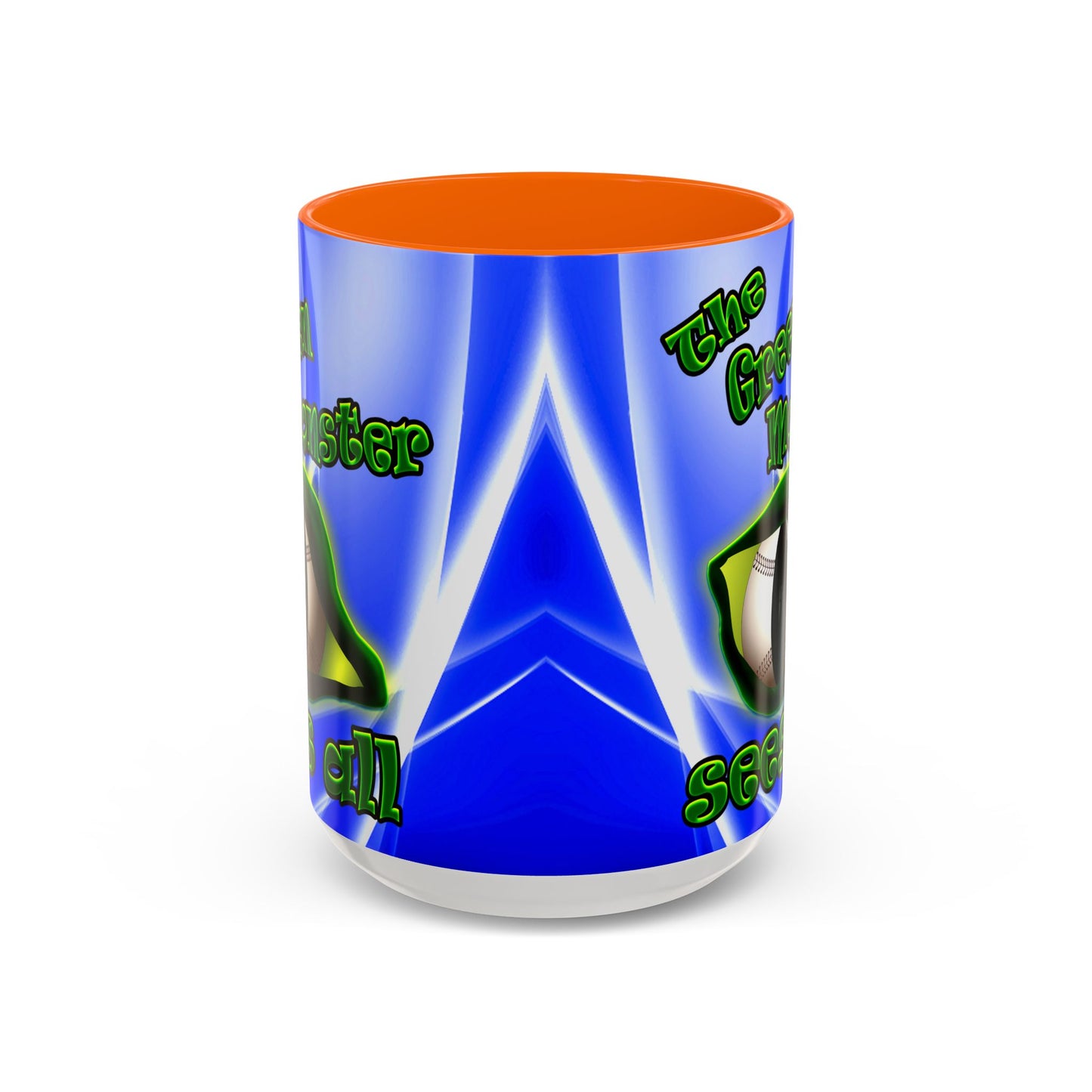 green monster - Accent Mug (blue-white wave)