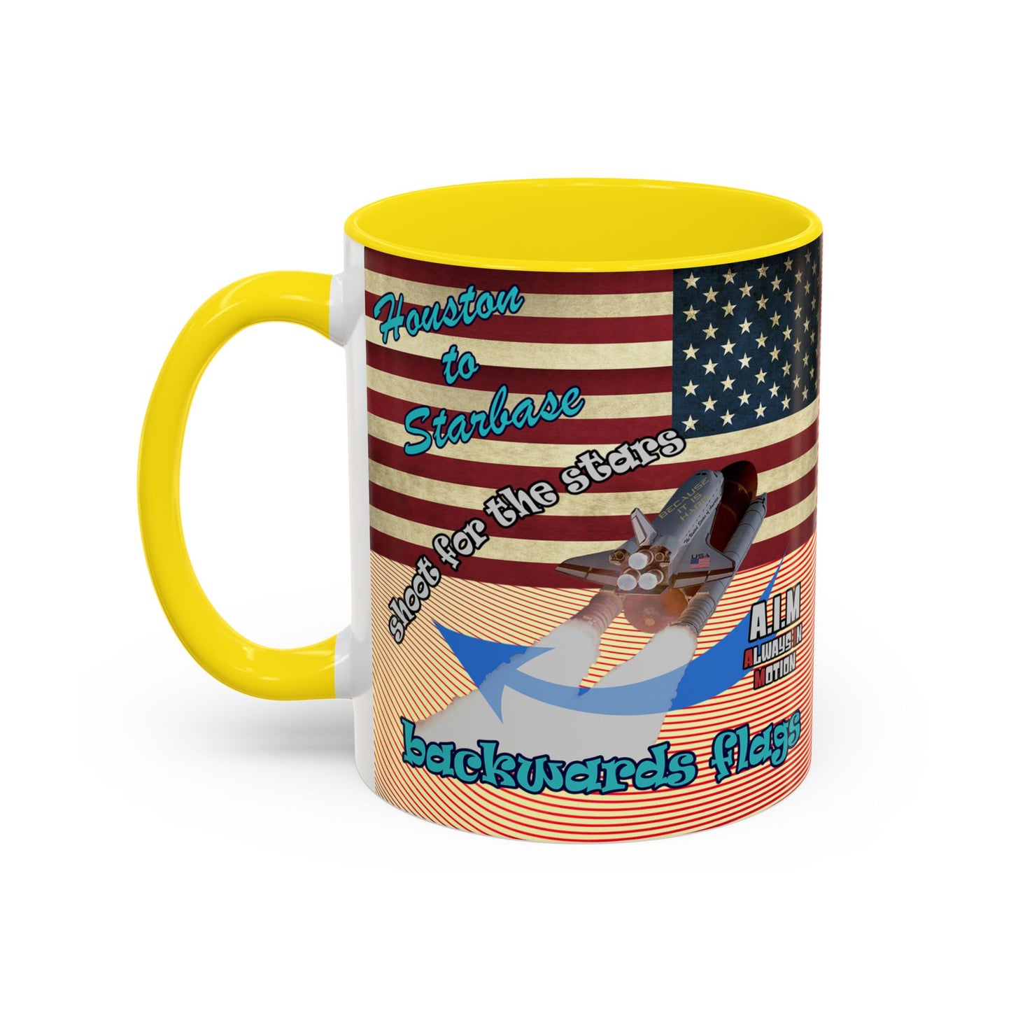 shoot for the stars - Accent Mug (yellow-orange wave)