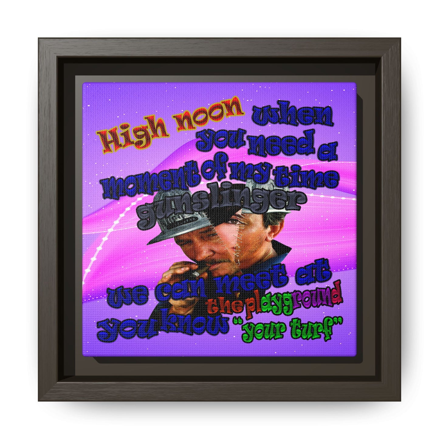 high noon - framed canvas art (purple-pink wave)