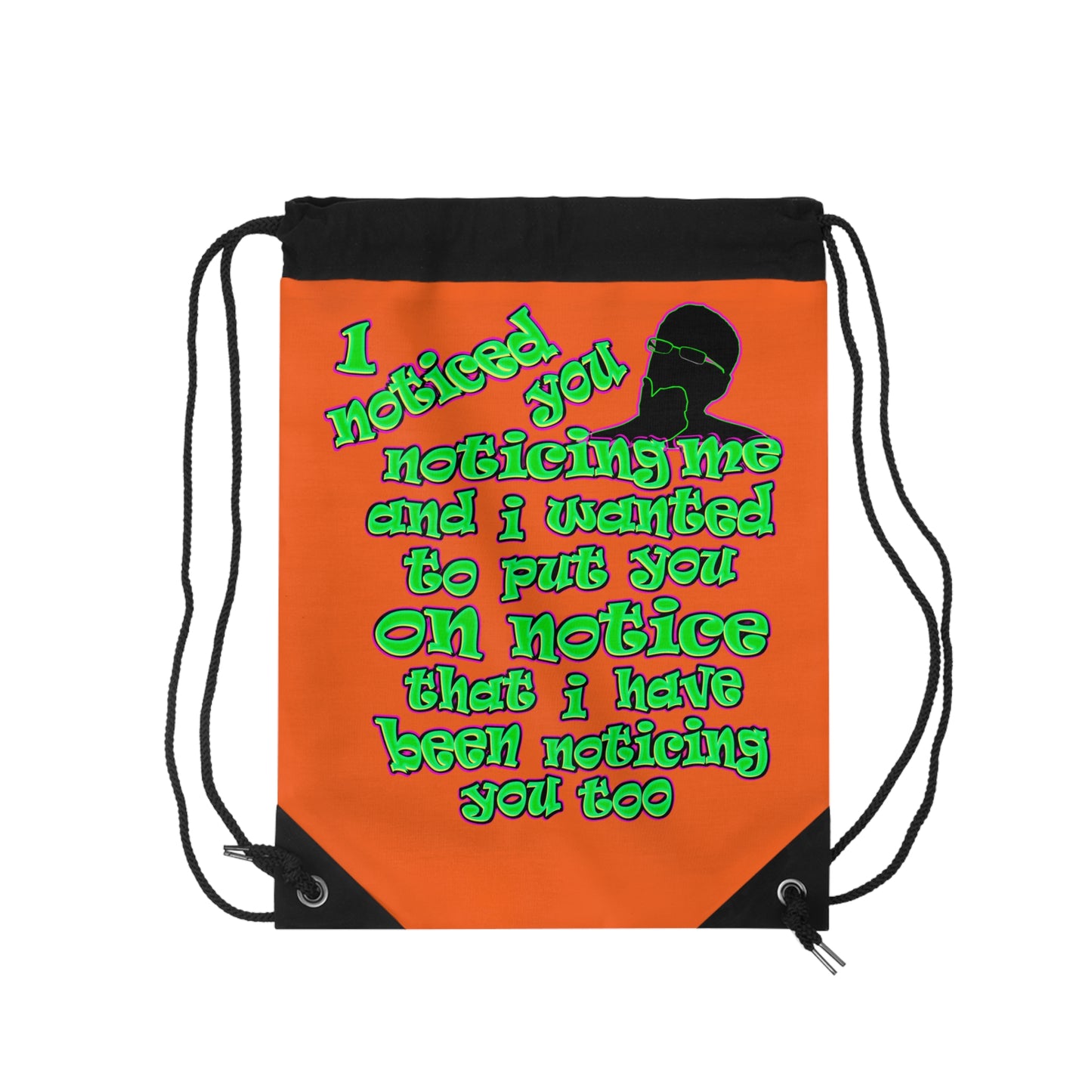 noticed you noticing - Drawstring Bag (orange)