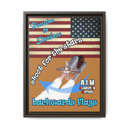 shoot for the stars - framed canvas art (light brown)