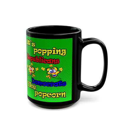popping like popcorn - Black Mug (logo green)