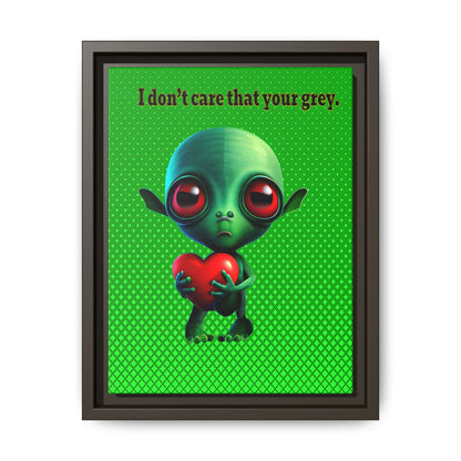 I don't care that your grey - framed canvas art (logo green)