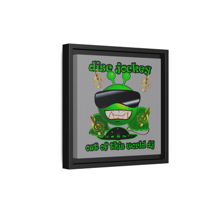 disc jockey - framed canvas art (grey)