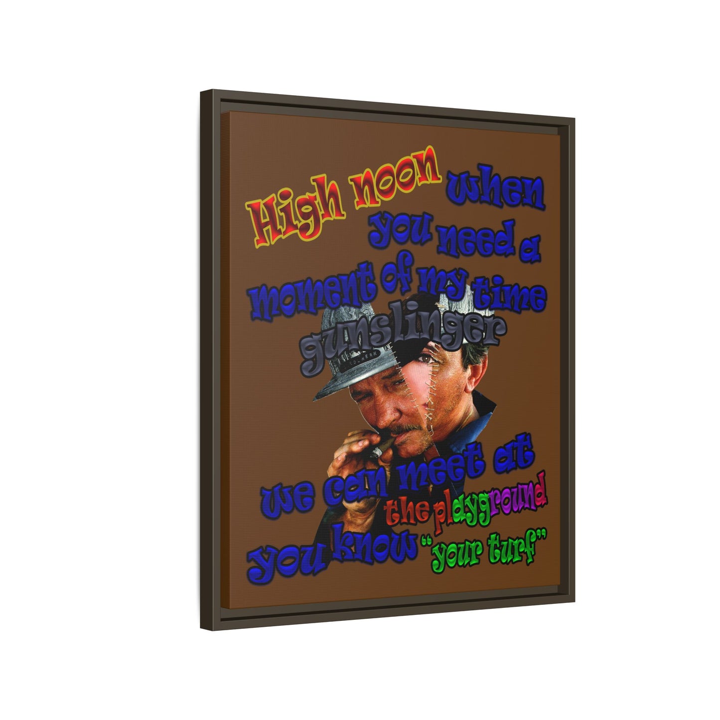 high noon - framed canvas art (brown)