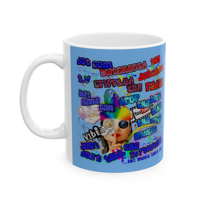 drop the beat - White Mug (light blue)