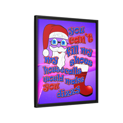 santa's shoes - framed canvas art (purple-pink wave)