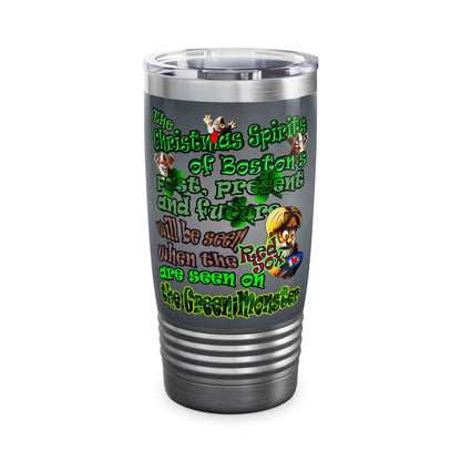 christmas spirits of boston - Ringneck Tumbler, 20oz (grey-light grey)