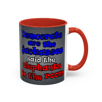 donkeys and elephants - Accent Mug (grey-light grey)