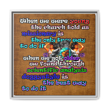 doggystyle - framed canvas art (brown papyrus)