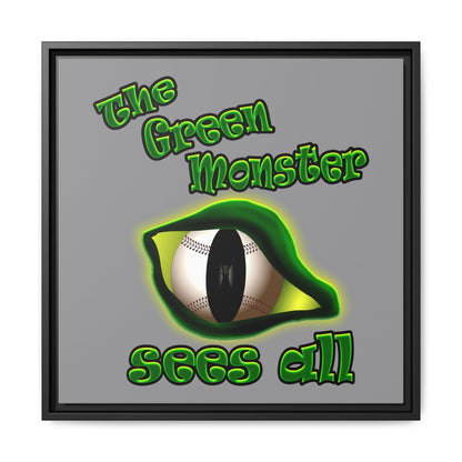 green monster - framed canvas art (grey)