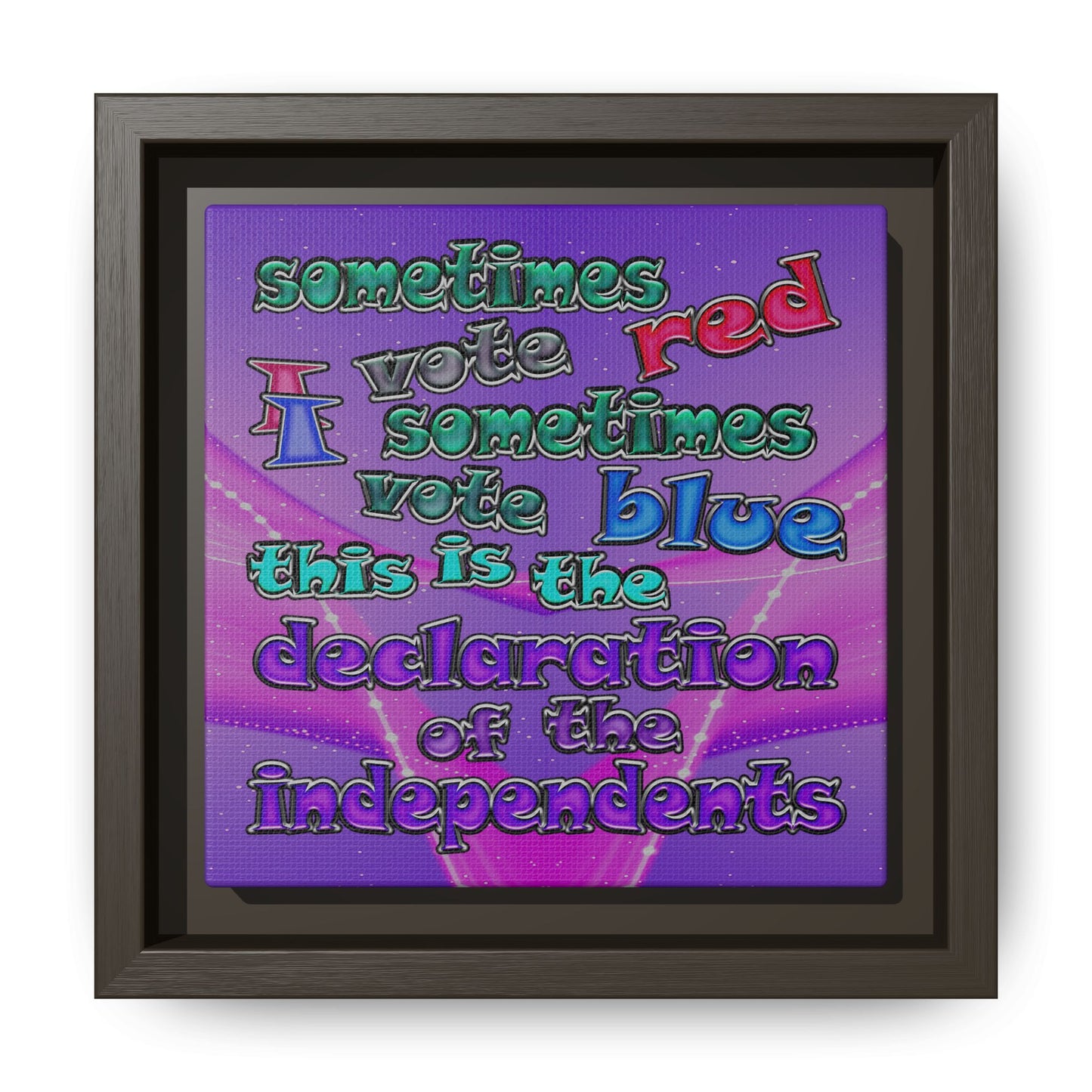 declaration of the independents - framed canvas art (purple-pink wave)