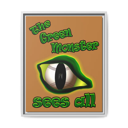 green monster - framed canvas art (light brown)