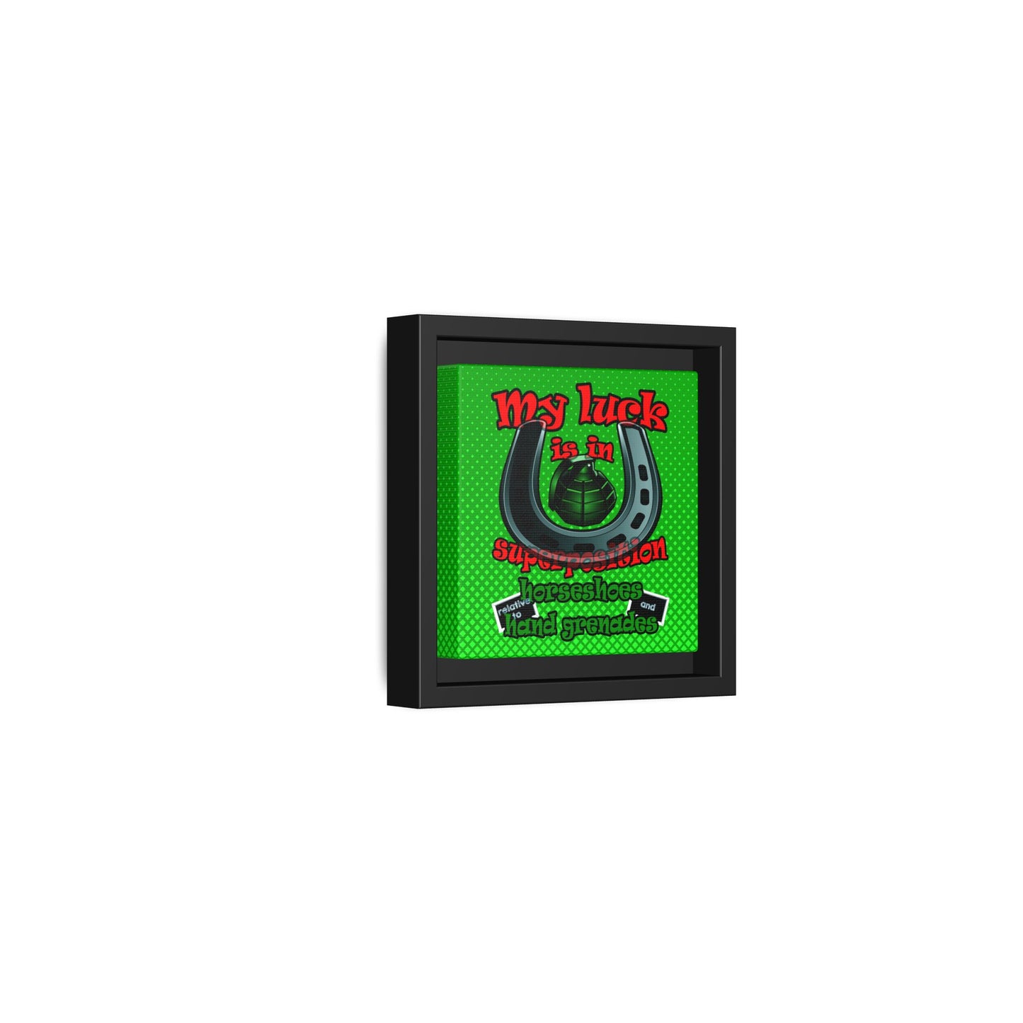 my luck - framed canvas art (logo green)