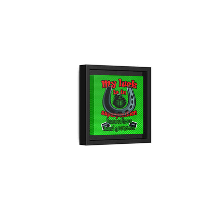 my luck - framed canvas art (logo green)