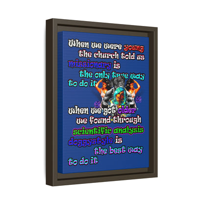 doggystyle - framed canvas art (dark blue)