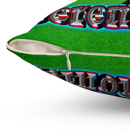 em cee squared - Spun Polyester Square Pillow - (green turf)
