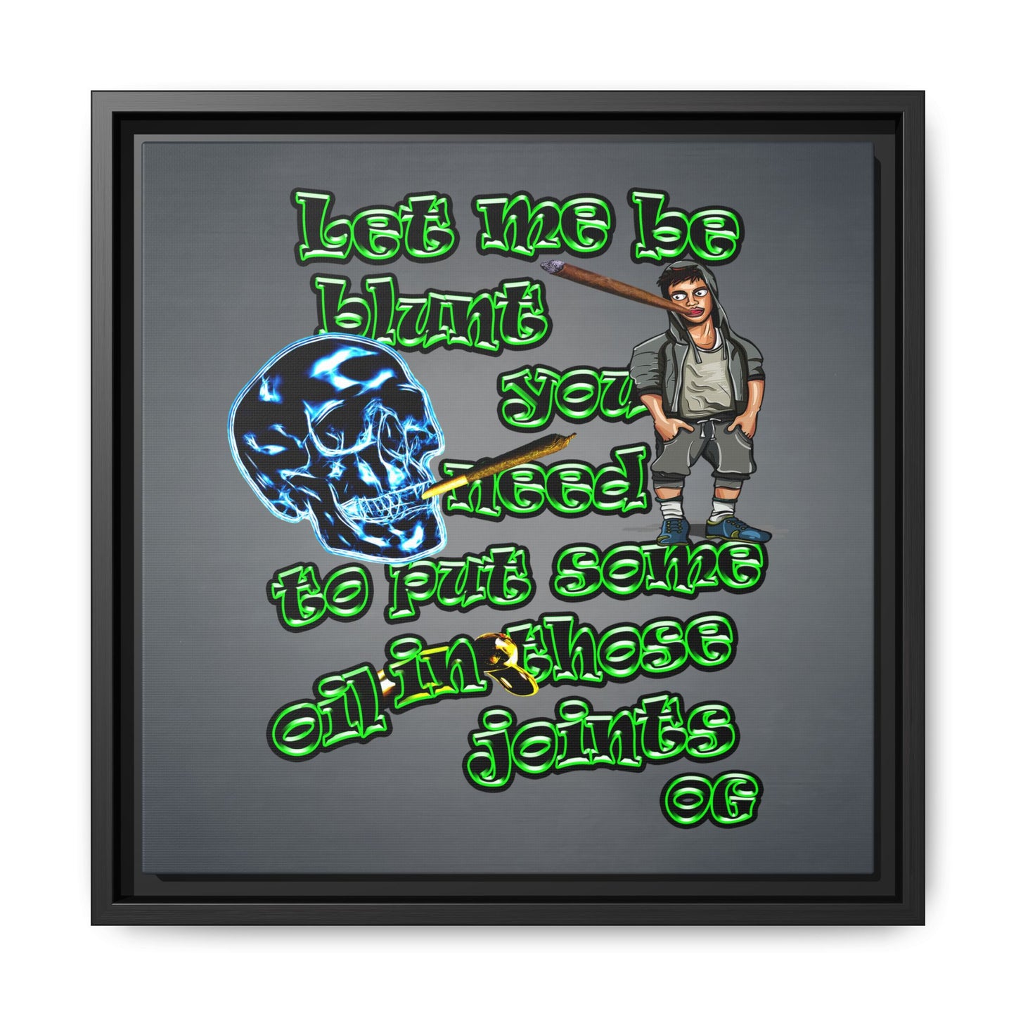 og - framed canvas art (grey-light grey)