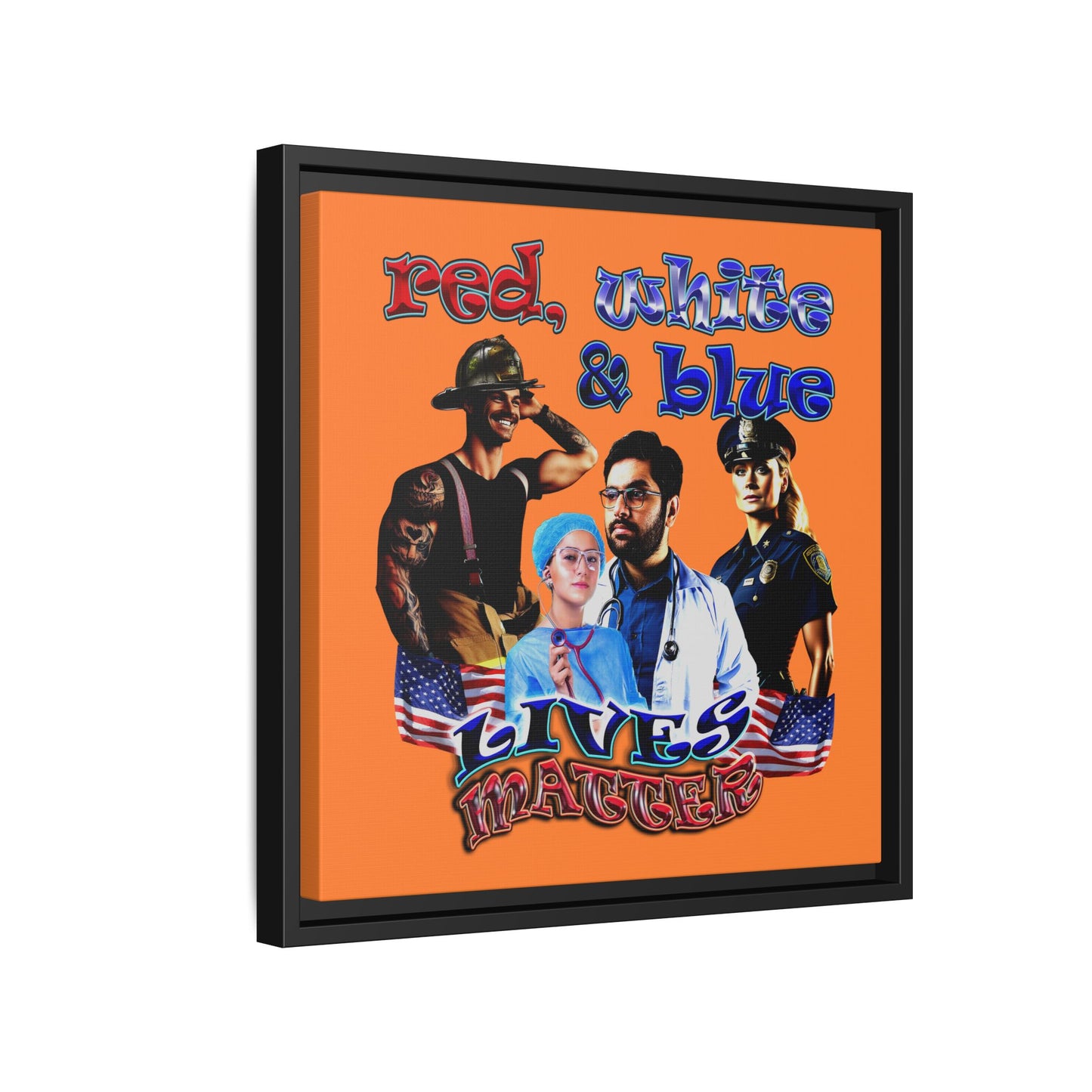 rw&b lives matter - framed canvas art (crusta)