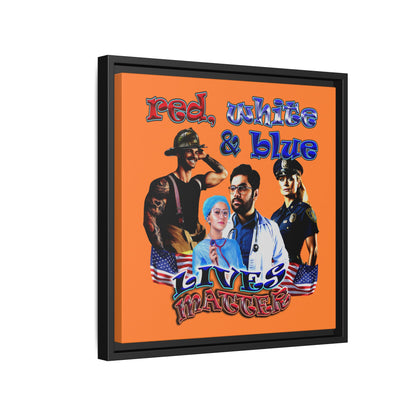 rw&b lives matter - framed canvas art (crusta)