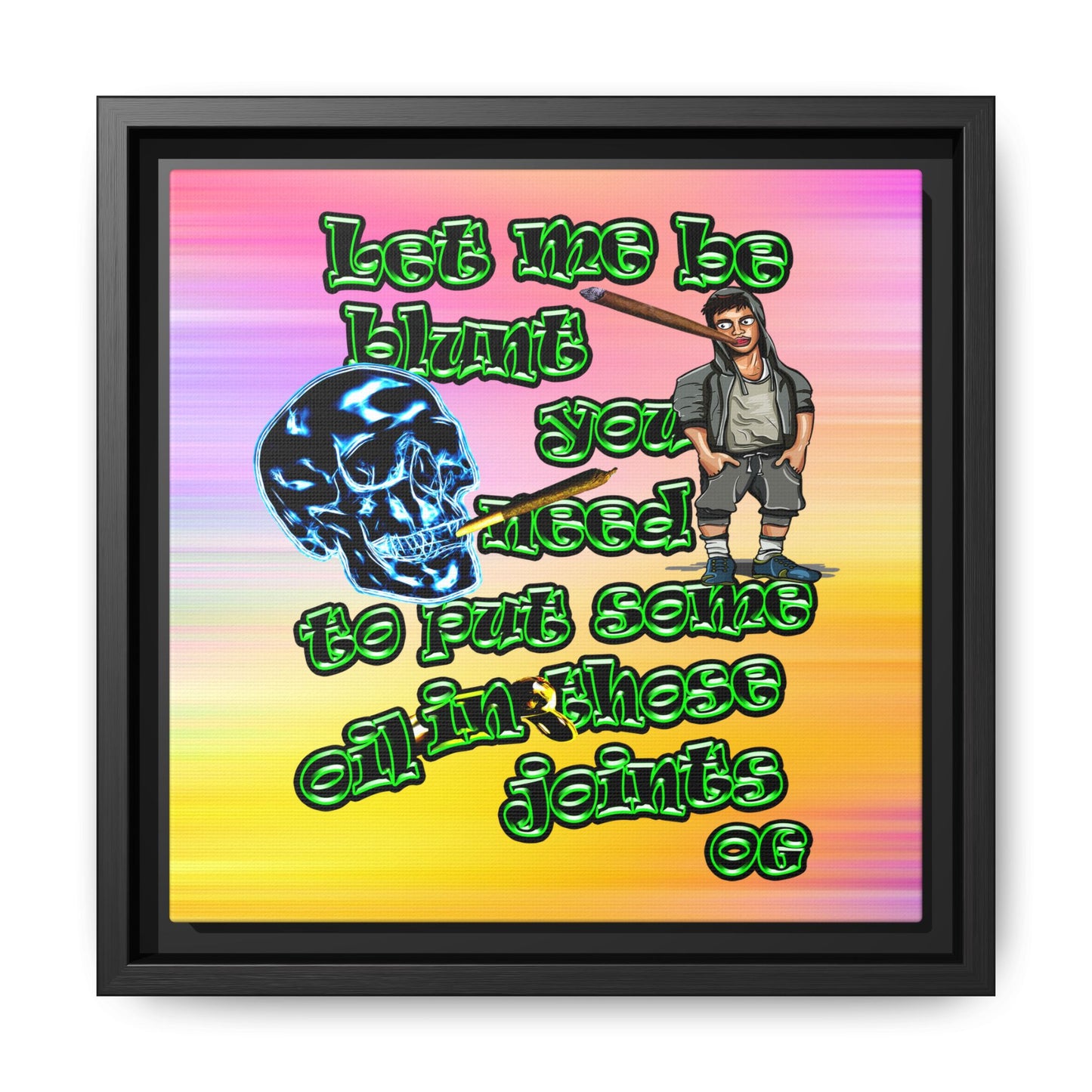 og - framed canvas art (color blur)
