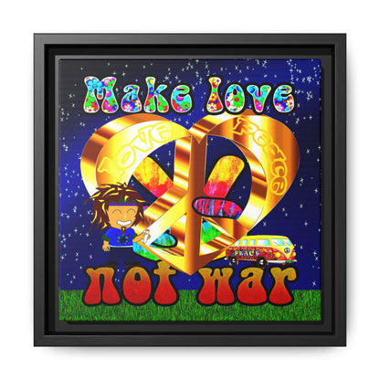love peace - framed canvas art ('snoops' background)