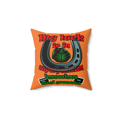 my luck - Spun Polyester Square Pillow - (crusta)