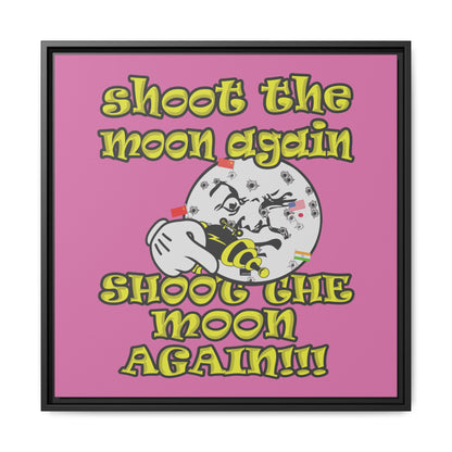 shoot the moon again - framed canvas art (light pink)