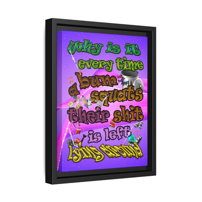 the bum's shit - framed canvas art (purple-pink wave)