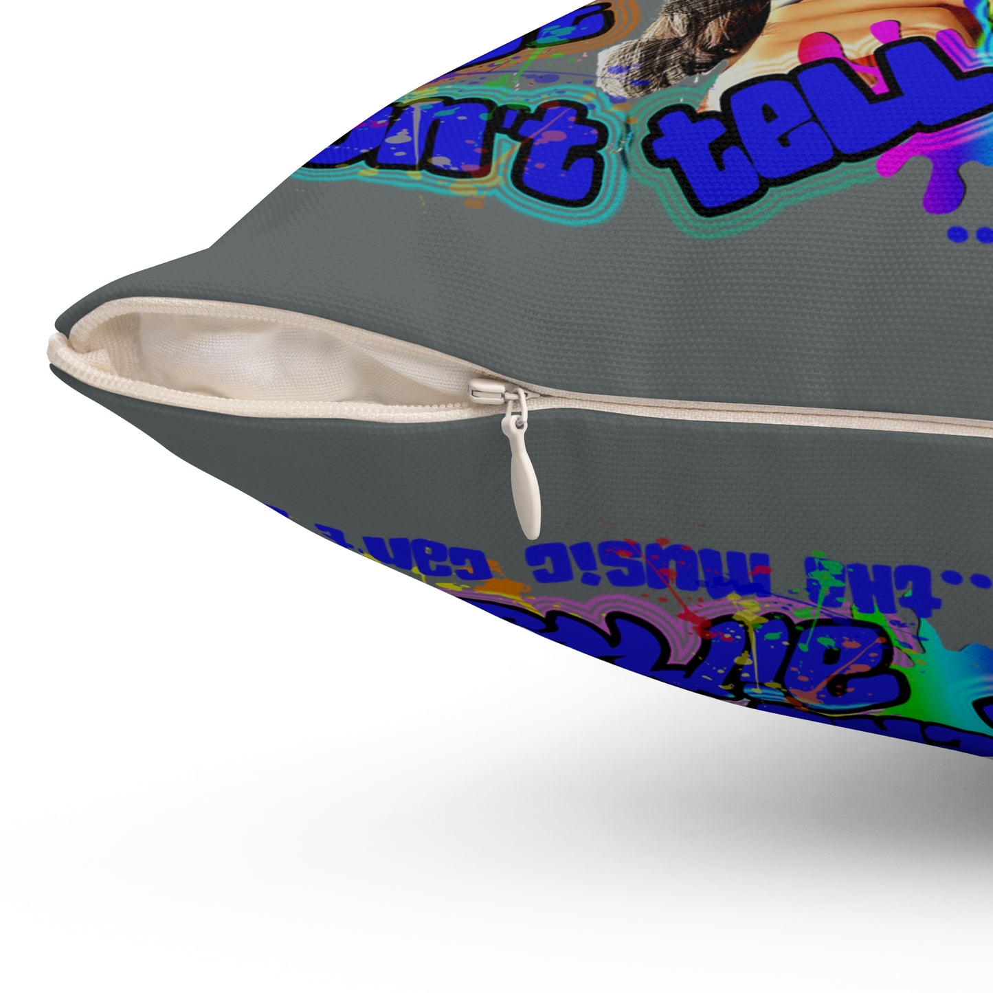 drop the beat - Spun Polyester Square Pillow - (dark grey)