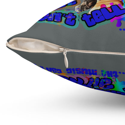 drop the beat - Spun Polyester Square Pillow - (dark grey)